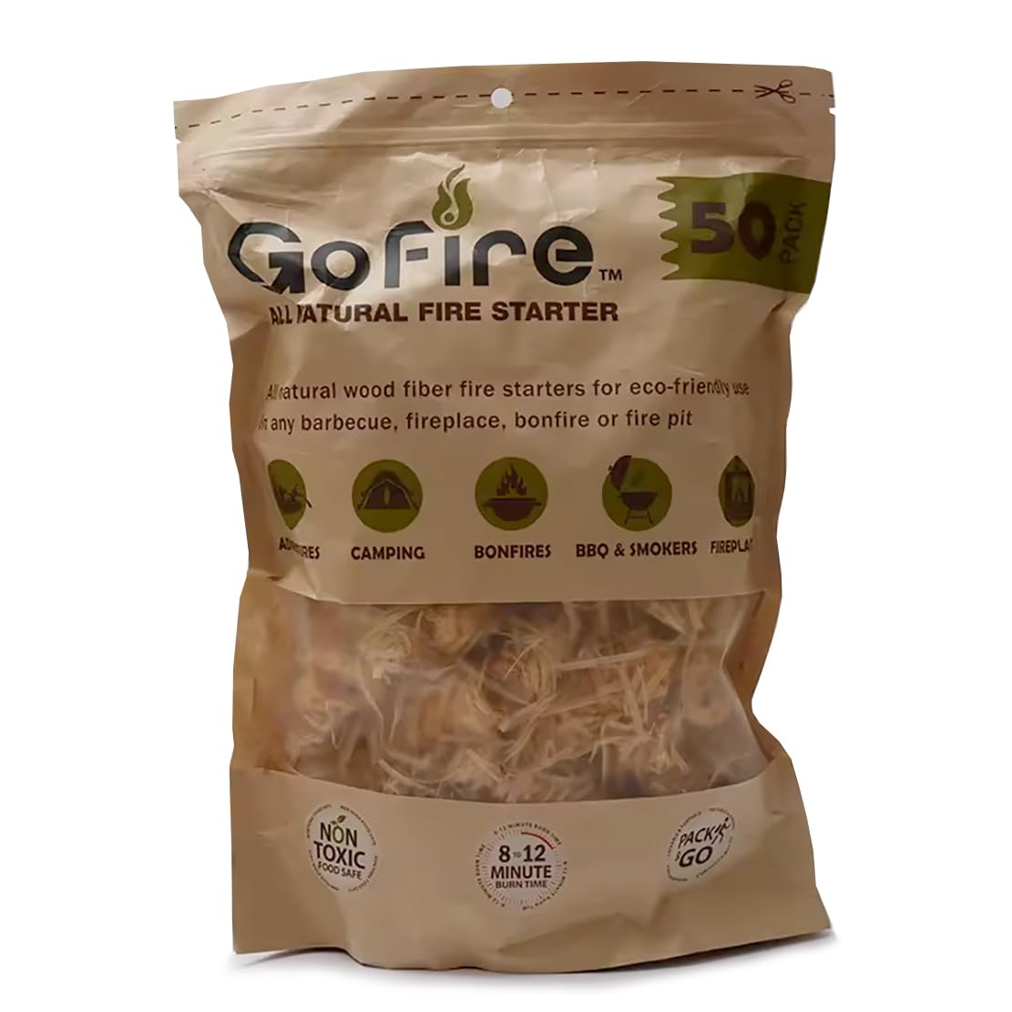 Amazon.com : GoFire: All Natural Fire Starters - 50 Pack - Non